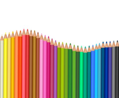 Background with color pencils. Vector illustration. clipart