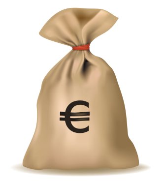 para çantası ile euro. vektör.