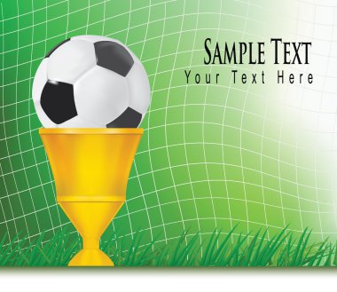 Football background with champion cup. Vector. clipart