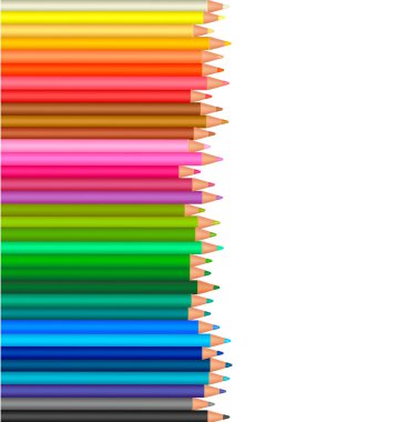 Background with color pencils. Vector clipart