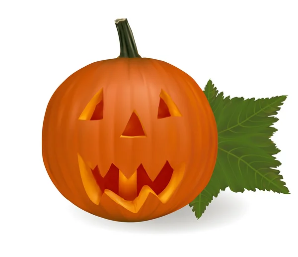 Halloween pumpkin vegetable isolated on white background. Vector — Stock Vector