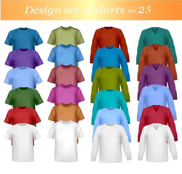 Set di camicie colorate. Vettore . — Vettoriale Stock