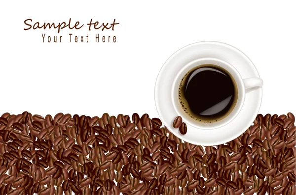 一杯のコーヒーとコーヒーの穀物と設計します。ベクトル。画像 Id: 63346588 — ストックベクタ
