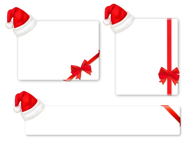 Illustrazione vettoriale. Set di fiocchi rossi con nastri . — Vettoriale Stock