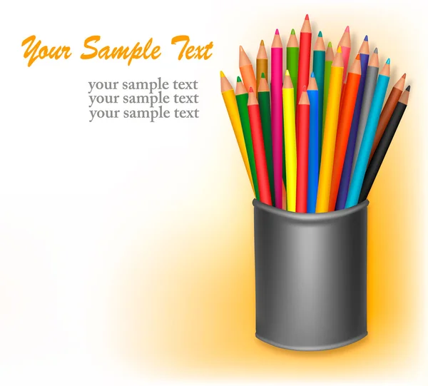 Achtergrond met gekleurde potloden. Vector — Stockvector