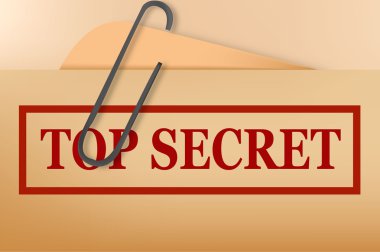 Top secret folder file with slight grunge. Vector. clipart