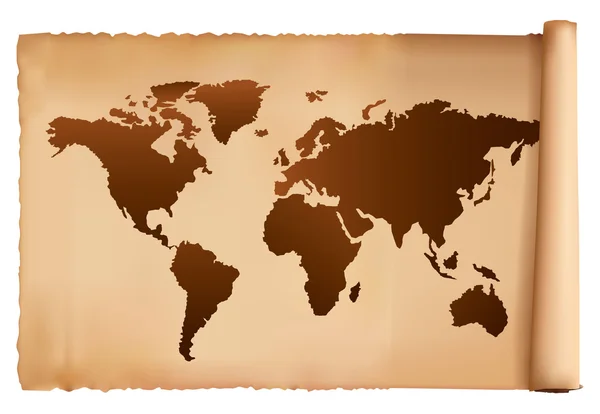 Παγκόσμιο χάρτη σε vintage σχέδιο. διάνυσμα — Διανυσματικό Αρχείο