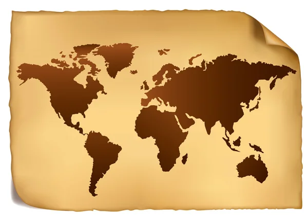 Παγκόσμιο χάρτη σε vintage σχέδιο. διάνυσμα. — Διανυσματικό Αρχείο