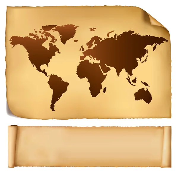 ビンテージ パターンで世界地図。ベクトル. — ストックベクタ