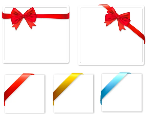 Collection d'arcs de couleur avec rubans. Vecteur . — Image vectorielle