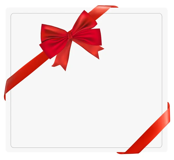 Arco de regalo rojo con cintas. Vector . — Vector de stock