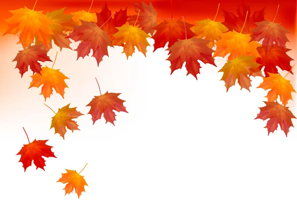 Fundo de outono com folhas coloridas. Ilustração vetorial . — Vetor de Stock