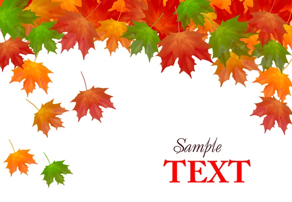 Höstens bakgrund med färgglada löv. vektor illustration. — Stock vektor