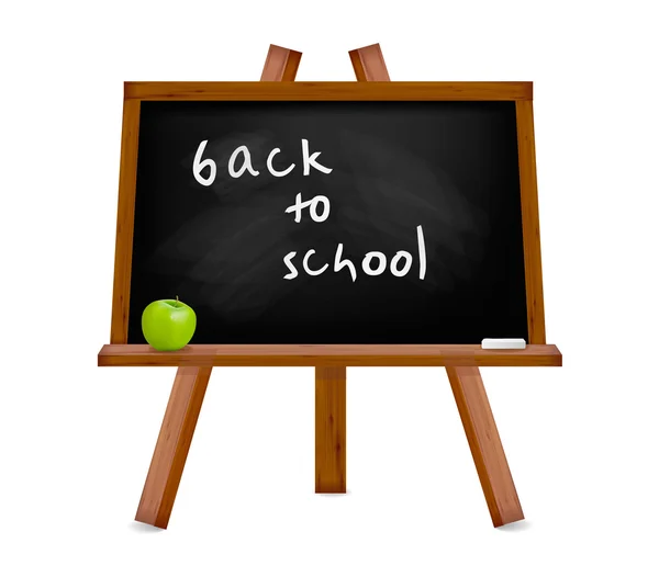 Back to school. Blackboard with easel with text. Vector illustration. — Stock Vector
