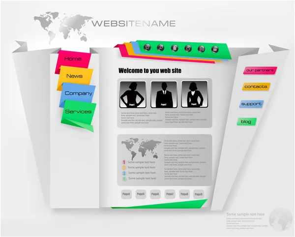 Business website ontwerpsjabloon. vector. — Stockvector