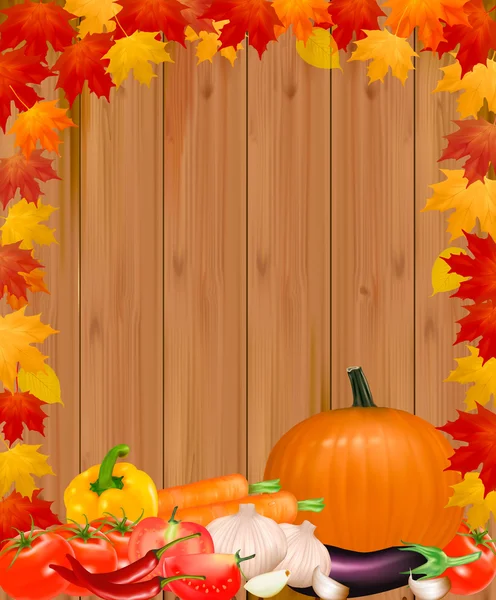 Herbst Hintergrund mit Gemüse. Vektor. — Stockvektor