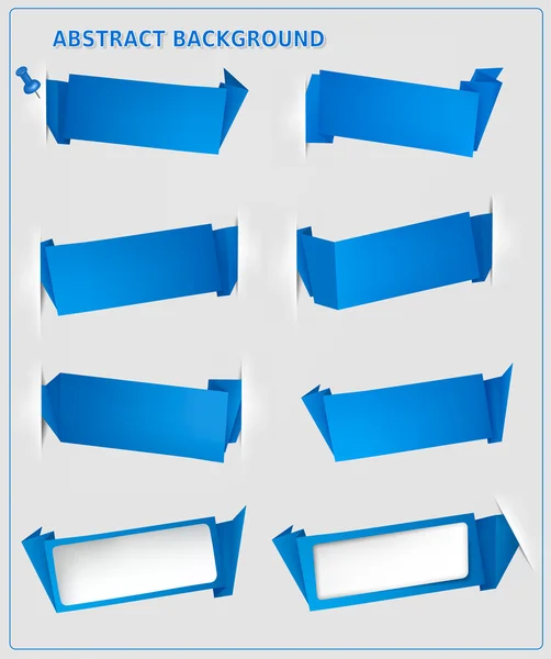 Abstrato azul origami fala bolha vetor fundo — Vetor de Stock