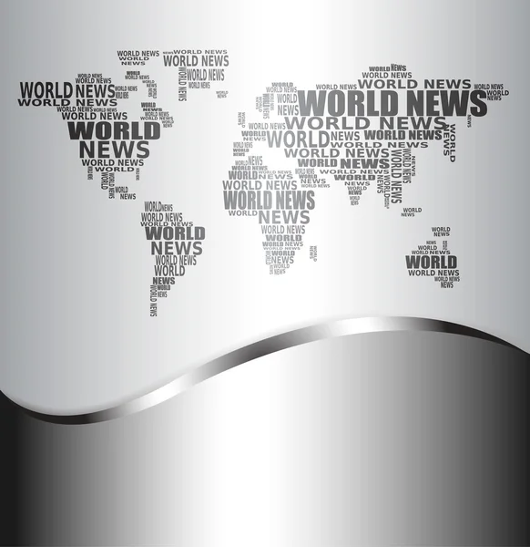 Weltnachrichten-Konzept. abstrakte Weltkarte aus Wörtern der Weltnachrichten. Vektor. — Stockvektor