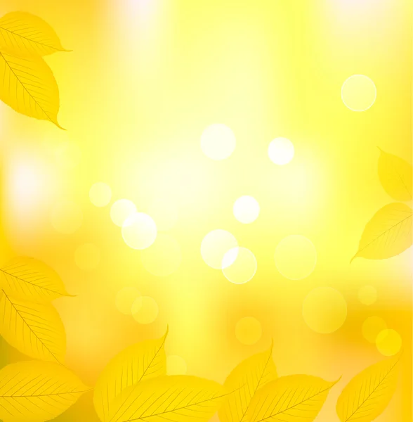Φθινόπωρο φόντο με κίτρινα φύλλα. πίσω στο σχολείο. εικονογράφηση φορέας — Διανυσματικό Αρχείο