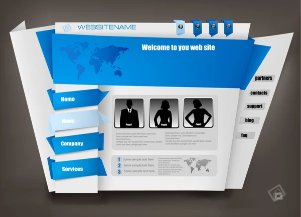 Business website design template. Vector. — Stock Vector