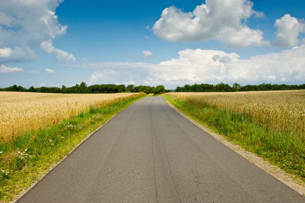 Uma estrada e céu azul — Fotografia de Stock