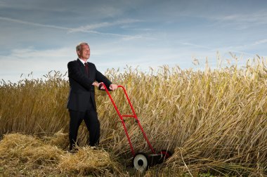 Businessman with a vision clipart