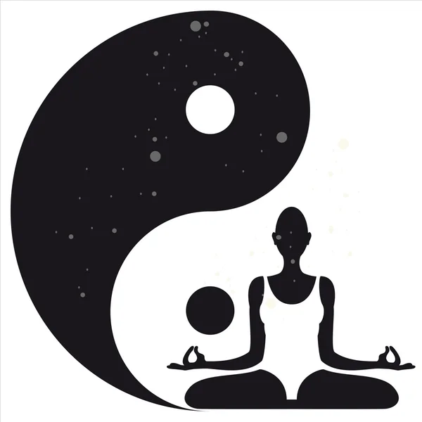 Yoga silhouette — Vettoriale Stock