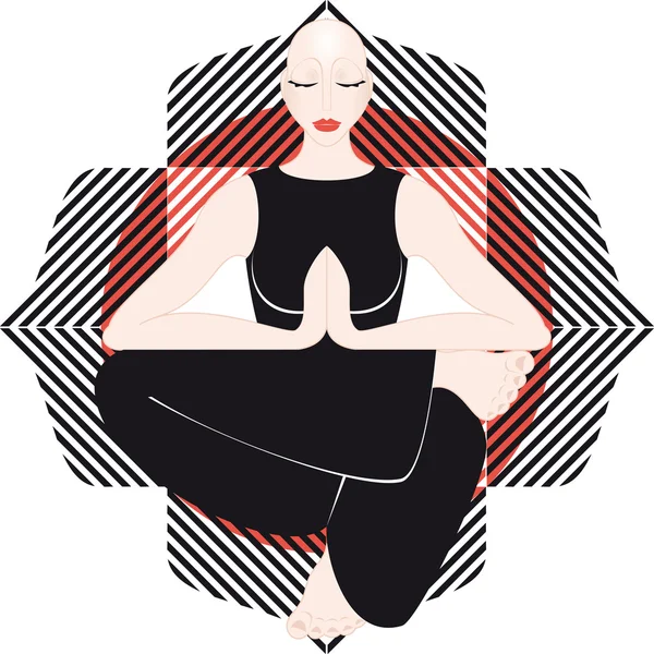 Meditasi yoga - Stok Vektor