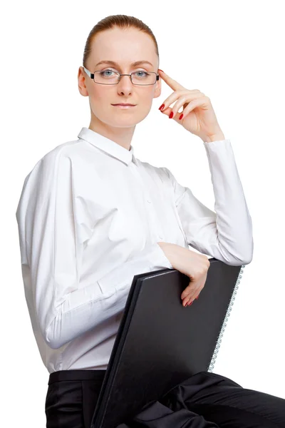 Woman with folder — Stock Photo, Image