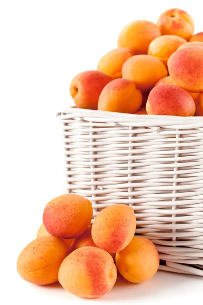 Korg med aprikoser — Stockfoto
