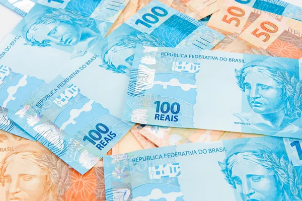 Нові Бразильський гроші — стокове фото