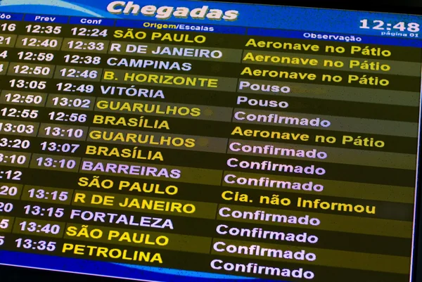 Flight information panel — Stock Photo, Image