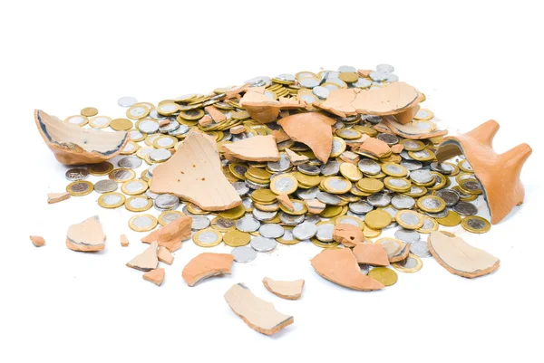 Monedas en el piso — Foto de Stock