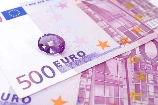 Euro e ametista — Fotografia de Stock
