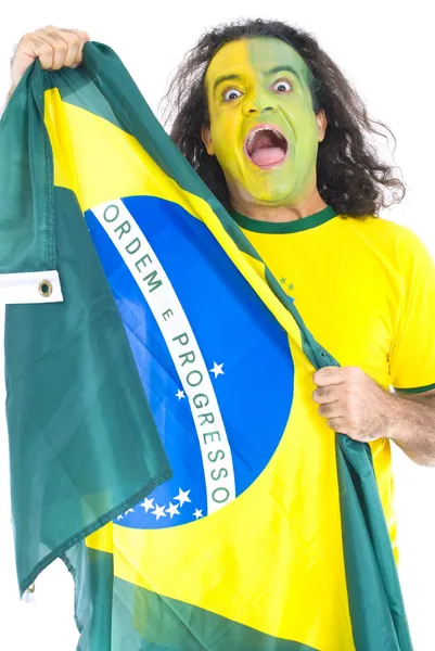 Tifoso brasiliano — Foto Stock