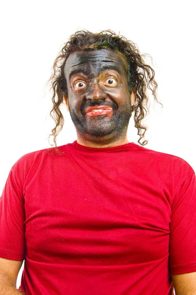 Людина з пофарбованим обличчям — стокове фото