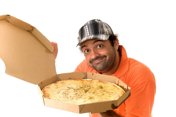 Entrega de pizza — Fotografia de Stock