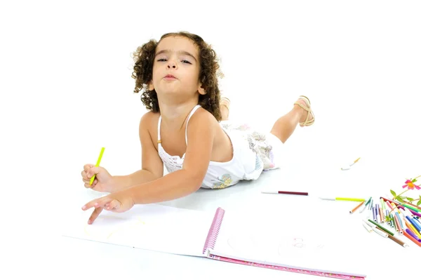 Child drawing — Stock Photo, Image