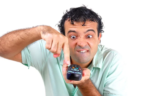 Man and a Remote Control — Stock Photo, Image