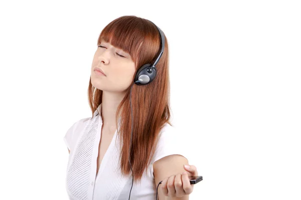 Dívka poslouchá hudbu — Stock fotografie