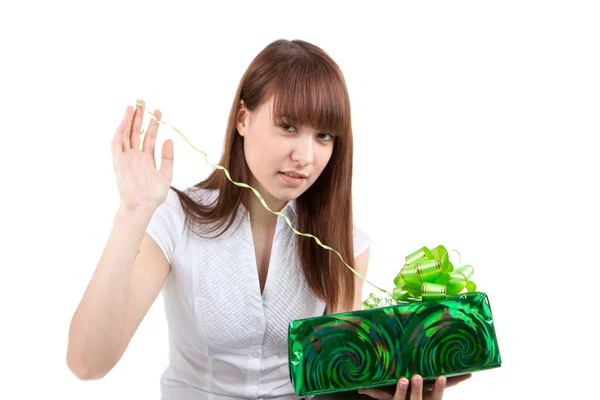 The girl with a gift — Stock Photo, Image