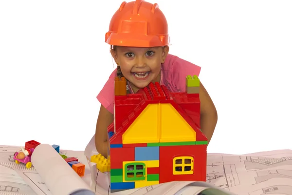 Girl as a young builder — Stock Photo, Image