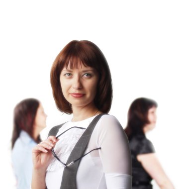 Beautiful woman on the background of clipart