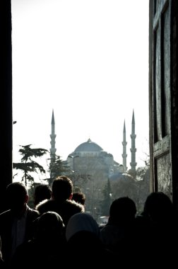 silhouettes and the Blue Mosque clipart