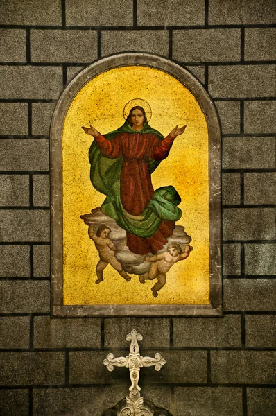 Szűz Mária és a gyermek mozaik — Stock Fotó