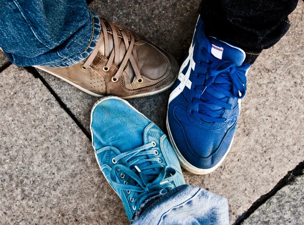 stock image Shoes of three friends