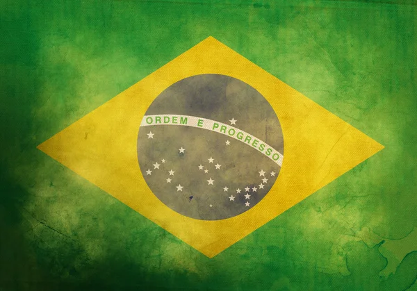Grunge Bandiera brasiliana — Foto Stock