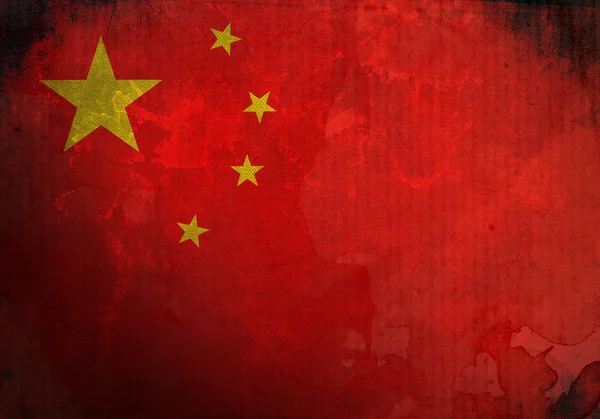 Grunge china vlag — Stockfoto