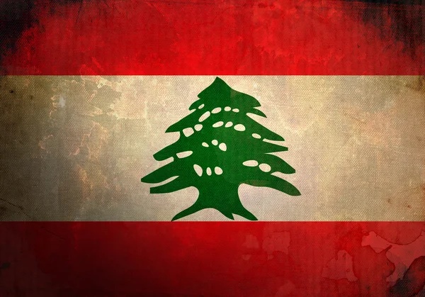 Grunge Bandeira do Líbano — Fotografia de Stock