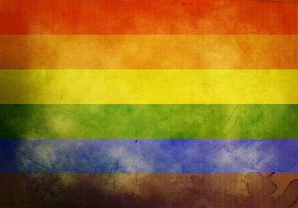 Grunge regnbågsflaggan — Stockfoto